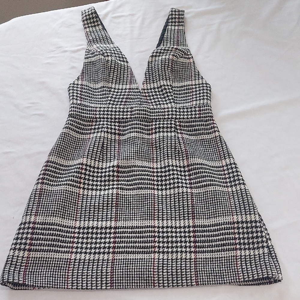 Forever 21 Black and White Plaid Mini Dress XS